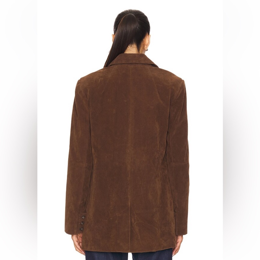Free People We The Free Paper Cut Faux Suede Blazer Sz L Oversized Boxy - Picture 3 of 15